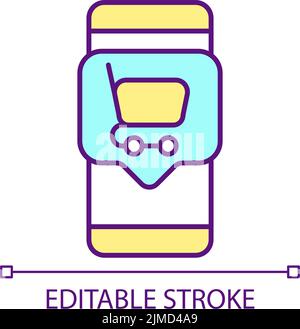 Online shopping RGB color icon Stock Vector