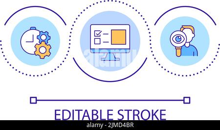 Regular computer checkup loop concept icon Stock Vector