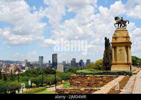 View of Pretoria with the Delville Wood War Memorial, South Africa. Stock Photo