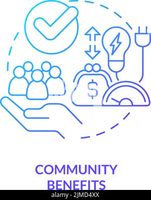 Community benefits blue gradient concept icon Stock Vector