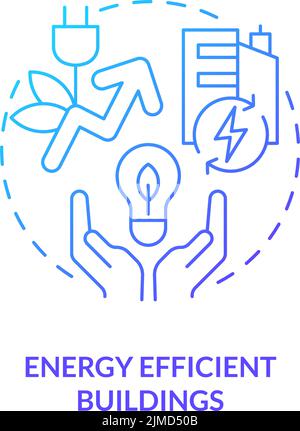Energy efficient buildings blue gradient concept icon Stock Vector