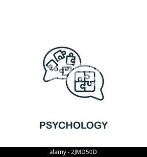 Psychology icon. Monochrome simple Brain Process icon for templates, web design and infographics Stock Vector