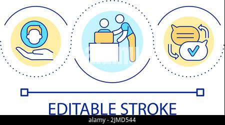 Employee onboarding support loop concept icon Stock Vector