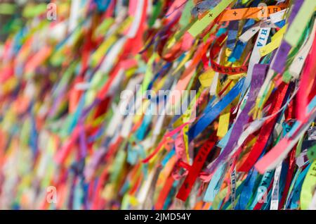 Great colorful background of the famous ribbons of Senhor do Bonfin, Salvador Brazil. Stock Photo