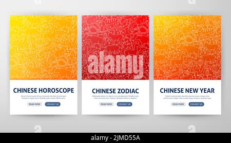 Chinese Zodiac Flyer Concepts Stock Vector