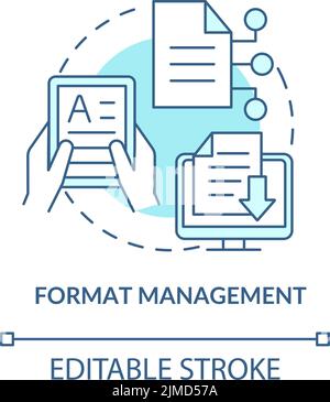 Format management turquoise concept icon Stock Vector