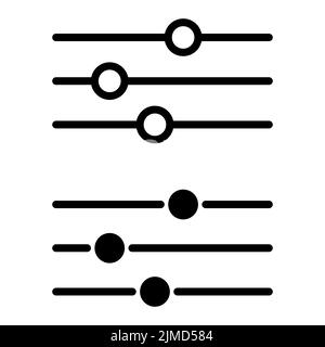 Adjustment settings slider icon. Volume panel sign. Vector illustration isolated on white background Stock Vector
