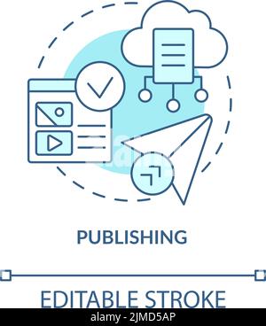 Publishing turquoise concept icon Stock Vector