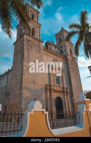 Mexico City, Mexico - June 19, 2013: Merida Cathedral on a cloudy day. Merida is considered the olde Stock Photo