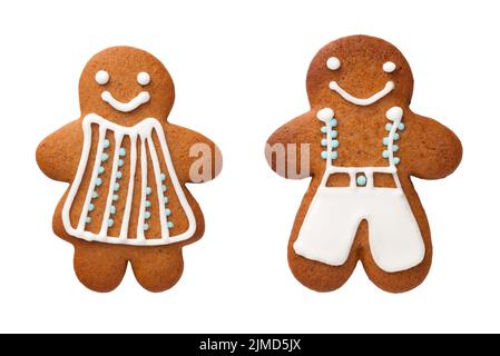 Gingerbread Cookies Isolated On White Background Stock Photo