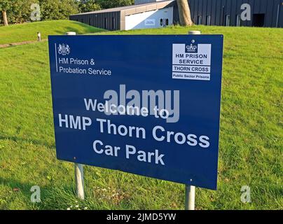 HMP Thorn cross, public sector prisons, Appleton Thorn village, South Warrington, Cheshire, England, UK, WA4 4SN Stock Photo