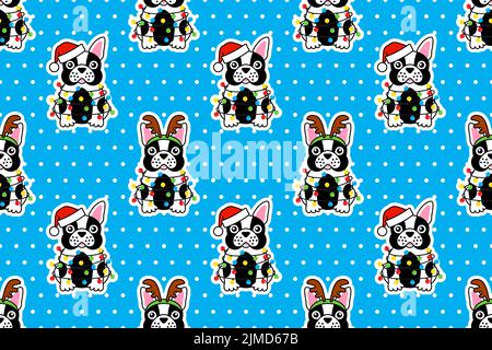 Dog in costume christmas deer tangled christmas Stock Vector