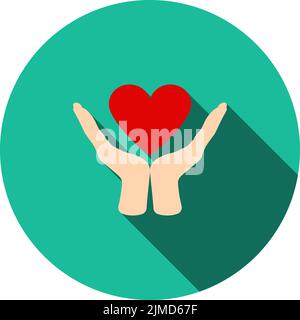 Mother's Day Icon. Flat Circle Stencil Design With Long Shadow. Vector Illustration. Stock Vector