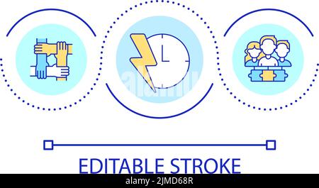 Immediate team mobilizing loop concept icon Stock Vector