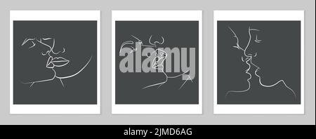 Vector illustration. Boho style. A set of abstract posters. Mid-century wall decor. Stock Vector