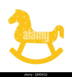 Rocking horse toy for children. Childhood moments, baby shower event vector illustration Stock Vector