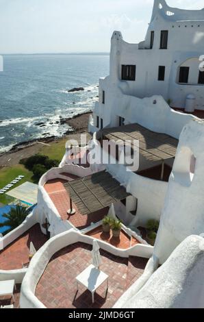 View of the sea from Punta Ballena, Punta del Este Uruguay, Casapueblo. This is a hotel and a galler Stock Photo