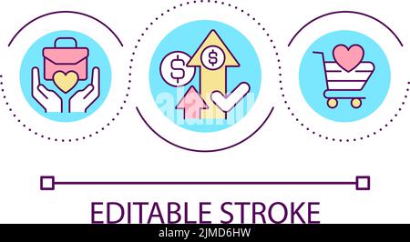 Business profitability loop concept icon Stock Vector