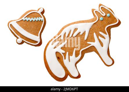 Gingerbread Cookies Isolated On White Background Stock Photo