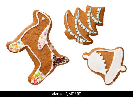 Gingerbread Cookies Isolated On White Background Stock Photo