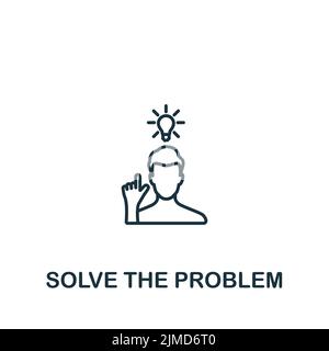 Solve The Problem icon. Monochrome simple Brain Process icon for templates, web design and infographics Stock Vector