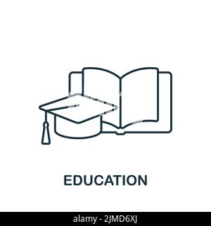 Education icon. Monochrome simple Brain Process icon for templates, web design and infographics Stock Vector
