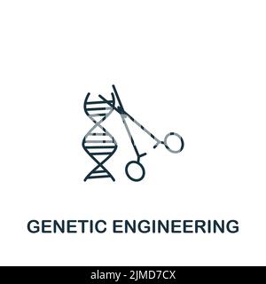 Genetic Engineering icon. Monochrome simple Bioengineering icon for templates, web design and infographics Stock Vector