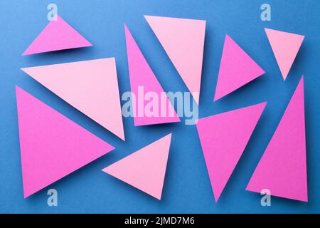 Abstract Composition Over Blue Paper Background Stock Photo
