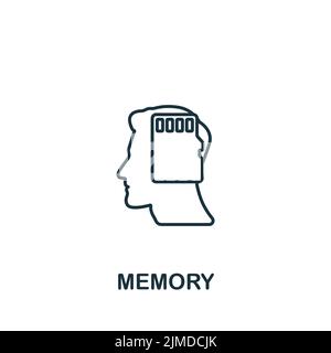 Momery icon. Monochrome simple Brain Process icon for templates, web design and infographics Stock Vector