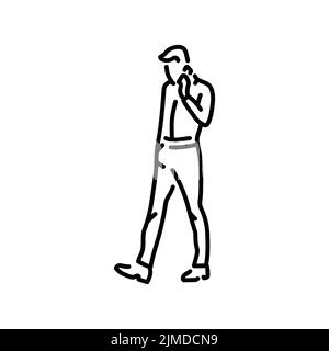 Businessman talking on the phone color line icon. Man entrepreneur. Pictogram for web page, mobile app, promo. Stock Vector
