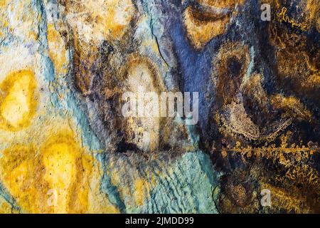 Rust Iron Metal Surface. Texture and Background. Texture With Scratches and Cracks Stock Photo