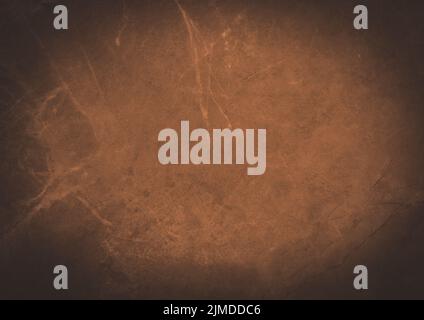 Brown Copper Rough Stained Background. Grunge Surface Texture Stock Photo