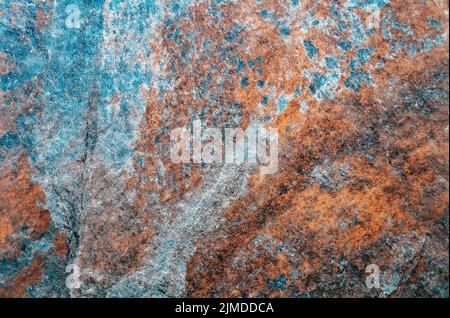 Iron Surface is Covered With Old Paint Texture Background. Texture of Iron Metal Painted Multicolored Stock Photo