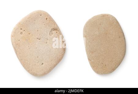 Two Stones Isolated Over White Background Stock Photo