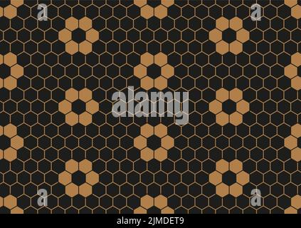 Seamless honeycomb pattern. Vector background hexagonal grid Stock Vector