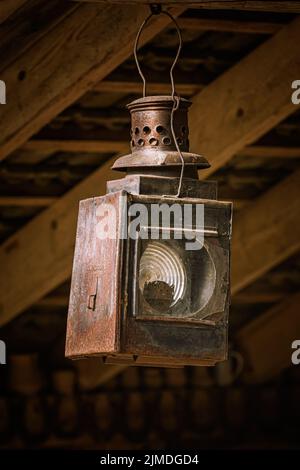 Old railway lantern Stock Photo