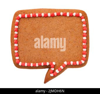 Christmas Gingerbread Speech Cloud Cookie Isolated Stock Photo