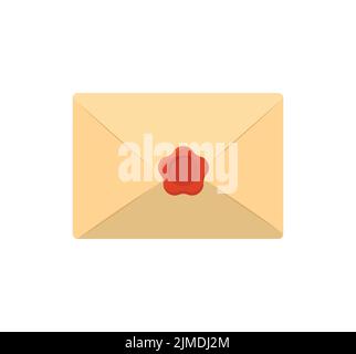 Envelope with red wax seal. Vector illustration. eps 10 Stock Vector