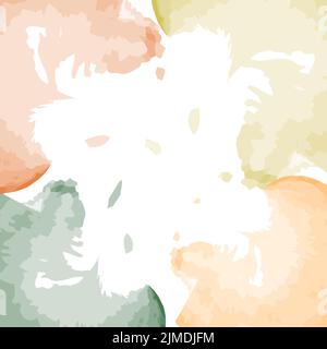 Abstract motley blots in trendy wintry blue shades in watercolor manner ...