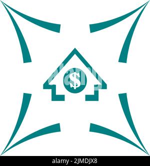 financial center logo design vector illustration icon Stock Vector