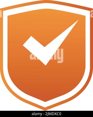 Shield, guard icon vector, shield with check mark linear logo ...