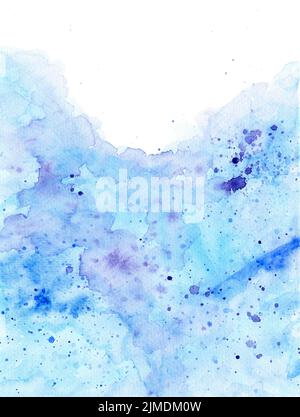 Abstract Watercolor Background With Light Blue Stock Photo