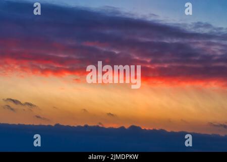 Beautiful Sky Clouds at Twilight Sunset Time Stock Photo