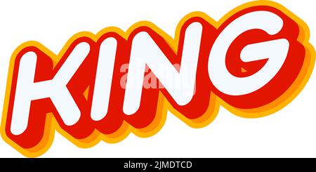 King. Crown, husband of queen phrase lettering isolated on white colourful text effect design vector. Text or inscriptions in English. The modern and Stock Vector