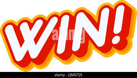 Win. Celebration of jackpot lettering isolated on white colourful text effect design vector. Text or inscriptions in English. The modern and creative Stock Vector