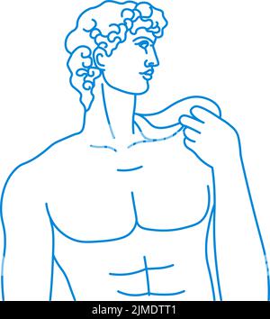 Antique statues, roman or Greek man posing sketch Stock Vector