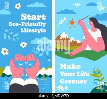 Start eco friendly lifestyle, make life greener Stock Vector