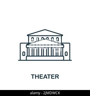 Theater icon. Monochrome simple icon for templates, web design and infographics Stock Vector