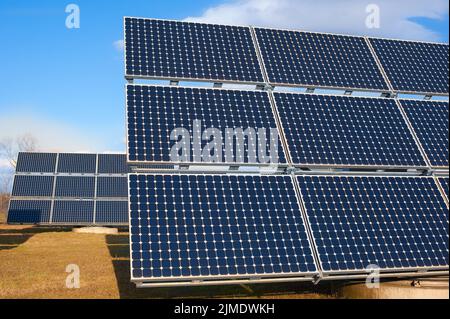 Solar power plant using renewable  energy with sun Stock Photo