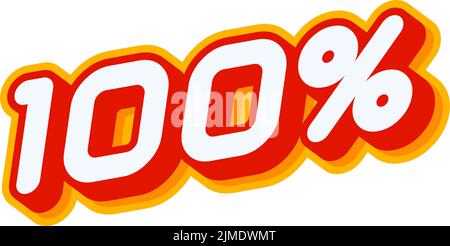 100. One hundred percent modern style. Vector Isolated on white colourful text effect design vector. Text or inscriptions in English. The modern and c Stock Vector
